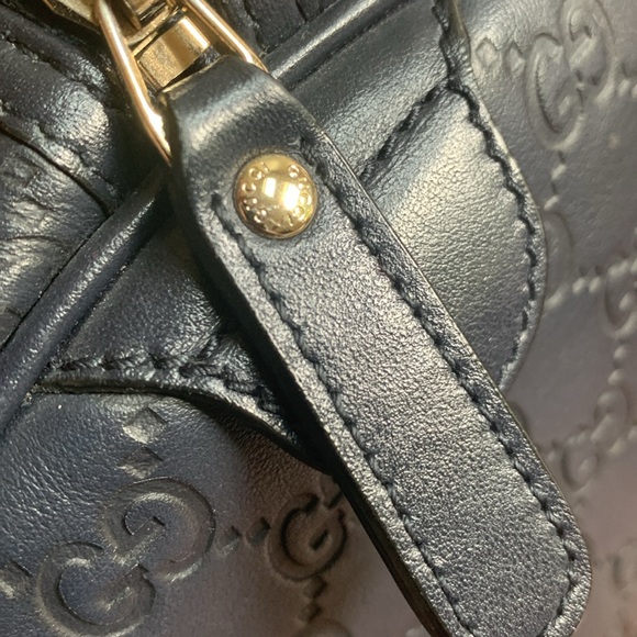💙Beautiful Authentic GUCCI Guccissima Navy Boston Bag💙💙 - Picture 12 of 13
